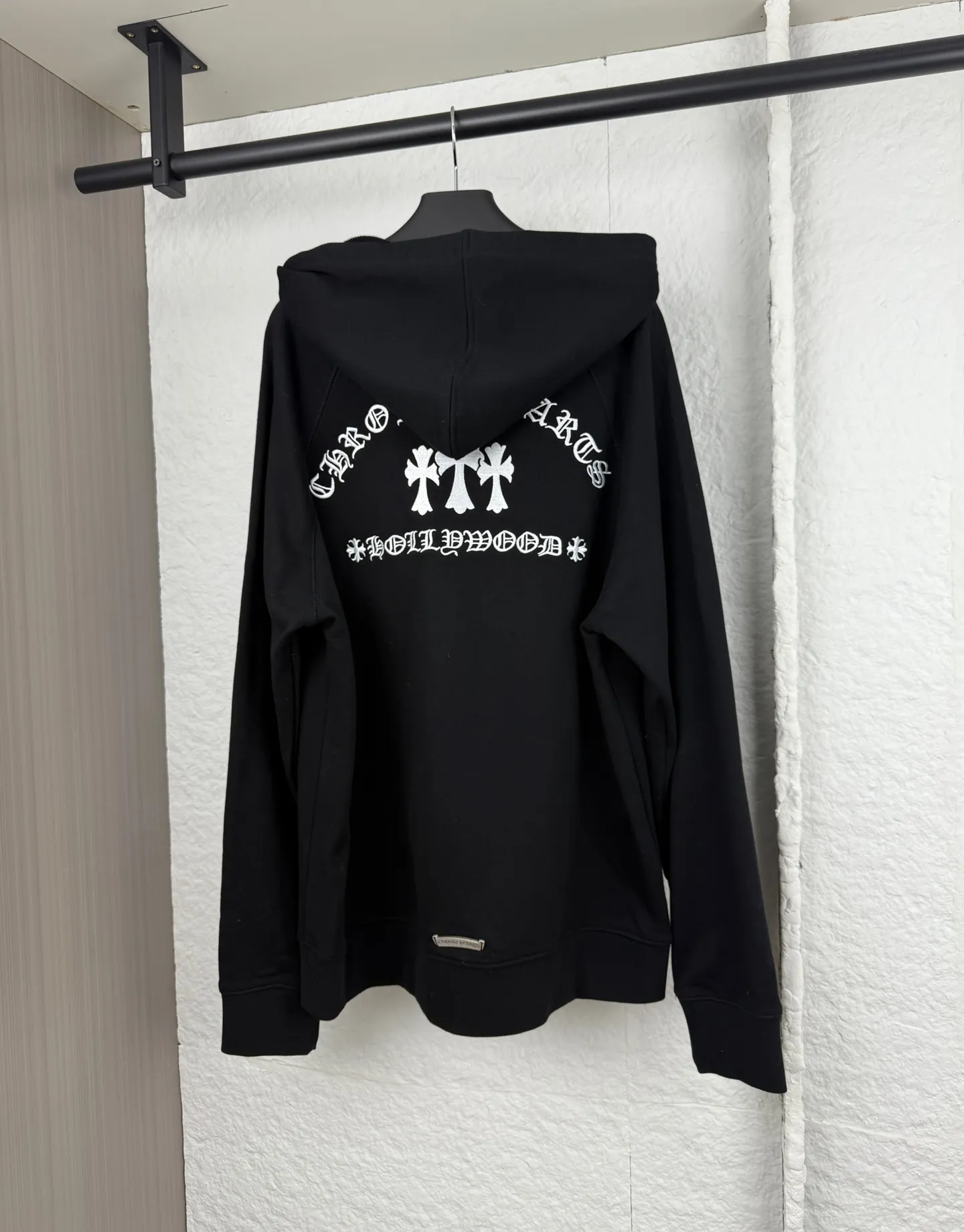 P490 Chrome Hearts Chrome Hearts Sanskrit Cross Embroidery Zipper Hooded Sweatshirt S/M/L